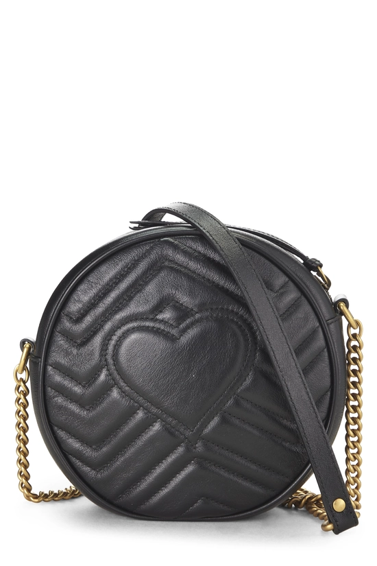 Black Leather GG Marmont Shoulder Bag Mini, , large image number 3