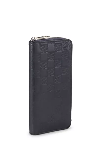 Navy Damier Infini Zippy Vertical Wallet, , large