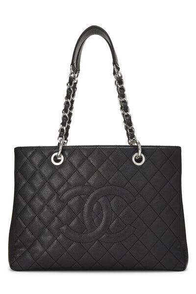 Black Quilted Caviar Grand Shopping Tote (GST)