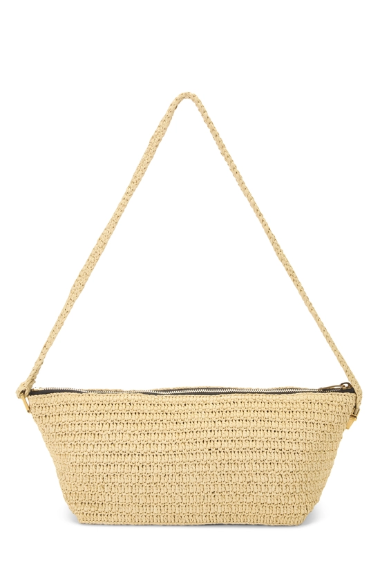 Beige Raffia Le Tuc Shoulder Bag, , large image number 3
