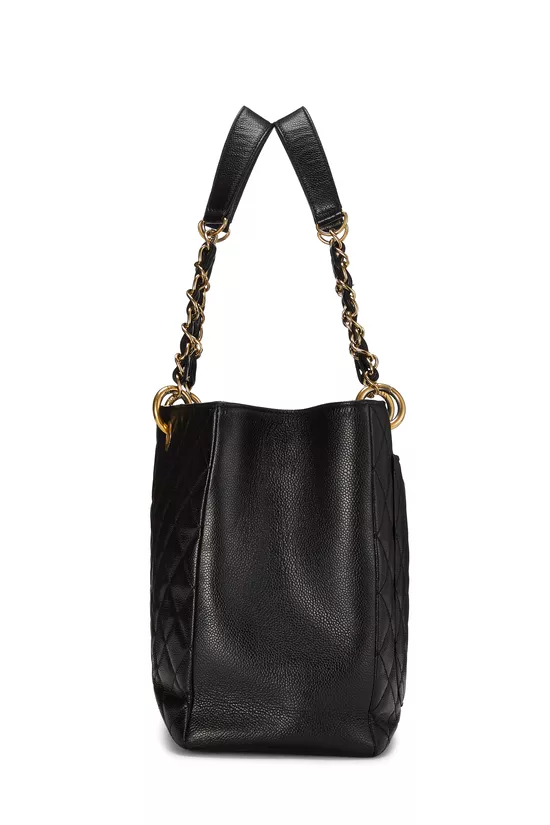 Black Quilted Caviar Grand Shopping Tote (GST) XL , , large image number 2
