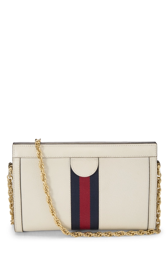 White Leather Ophidia Shoulder Bag Small, , large image number 3