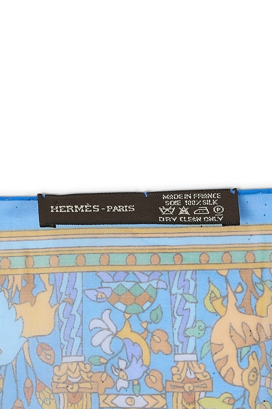 Blue & Multicolor 'Les Jardins d'Arm&eacute;nie' Silk Shawl, , large image number 1