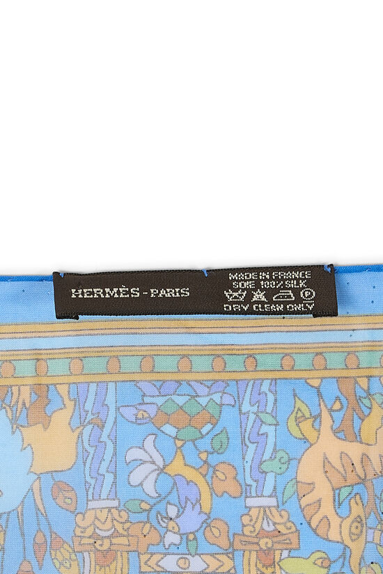 Blue & Multicolor 'Les Jardins d'Arm&eacute;nie' Silk Shawl, , large image number 1