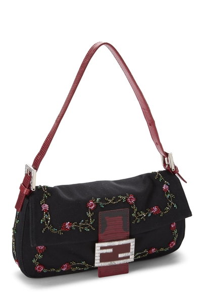 Fendi Black Embellished Baguette — photo 2