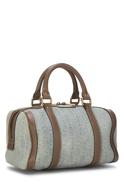 Blue Denim Boston Handbag Small, , large