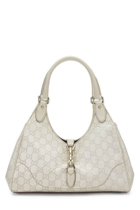 White Leather Guccissima Bardot Bag, , large image number 0