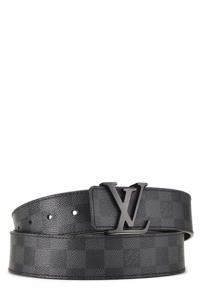 Damier Graphite Initiales Reversible Ceinture 100