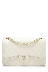 White Quilted Lambskin Rainbow Coco Handle Bag Mini