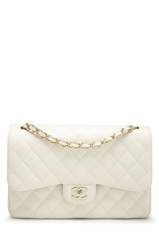 chanel classic handbag white new