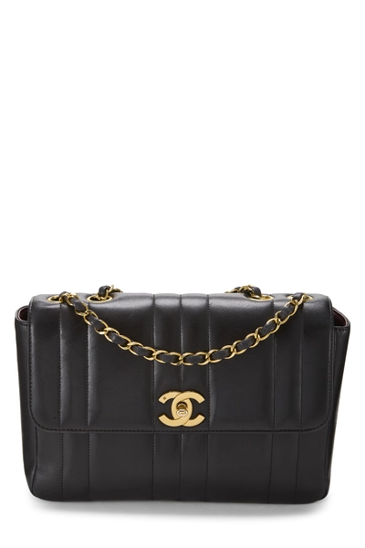 Chanel Black Lambskin Vertical Flap Small