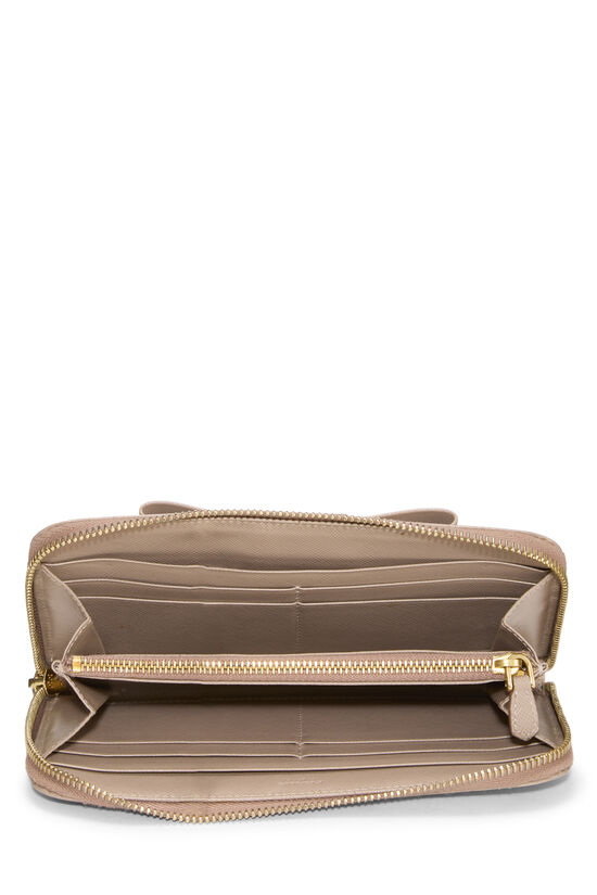 Beige Saffiano Bow Continental Wallet, , large image number 3