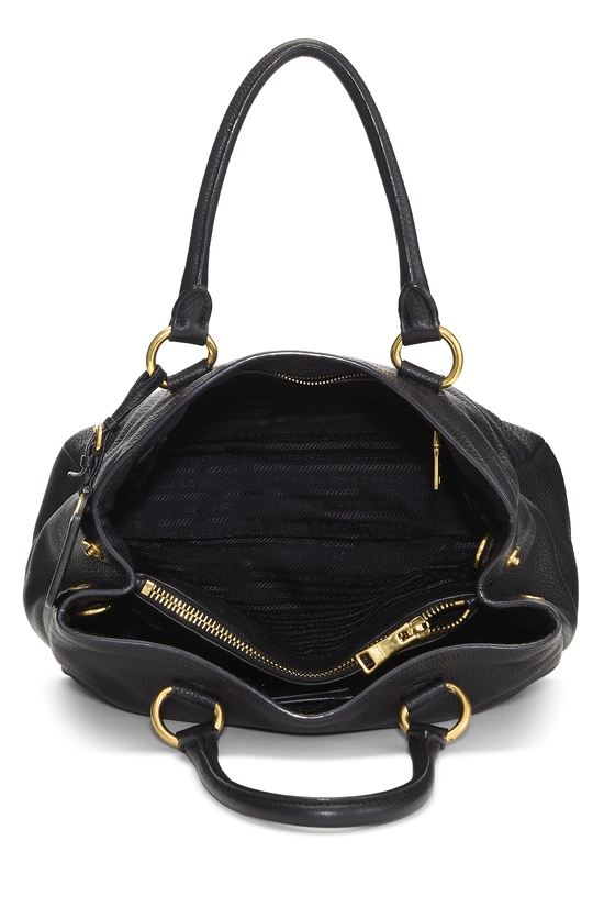 Black Vitello Daino Convertible Tote, , large image number 5