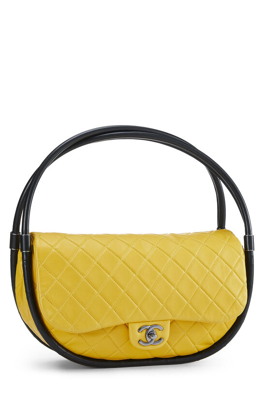Yellow Quilted Lambskin Hula Hoop Bag Medium, , large image number 1