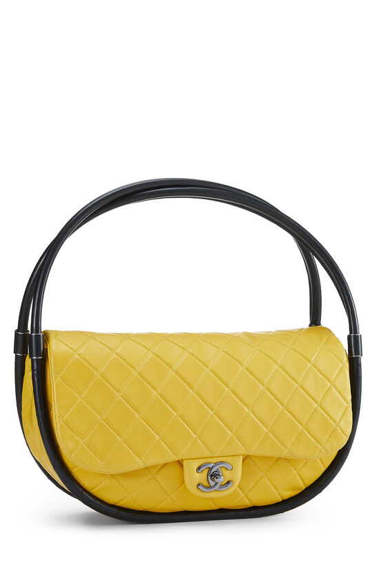 Chanel Yellow Quilted Lambskin Hula Hoop Bag Medium Q6B02B1IY7001