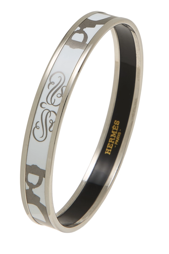 Silver Enamel Bangle Narrow, , large image number 0