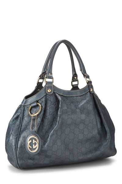 Blue Guccissima Sukey Tote, , large
