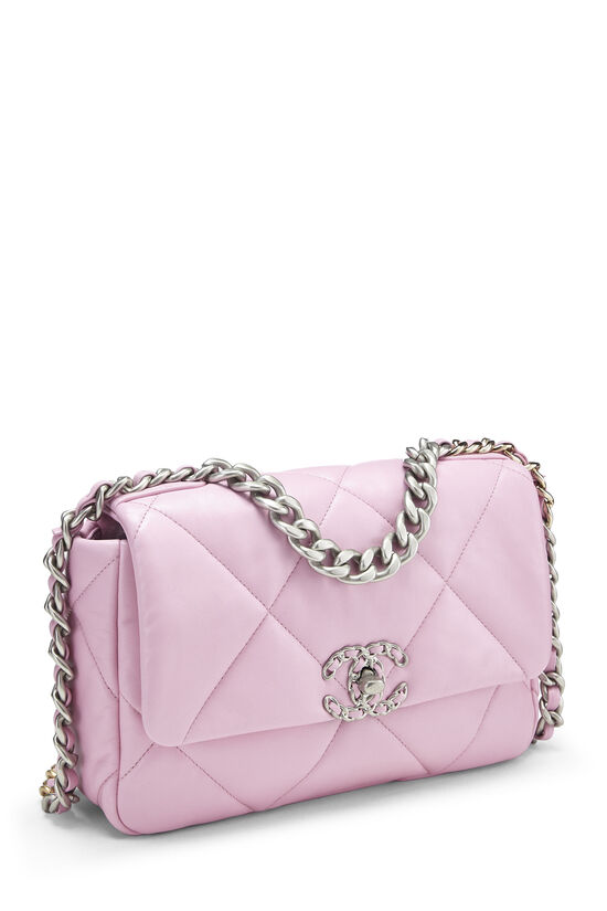 CHANEL Lambskin Quilted Large Chanel 19 Flap Light Pink 1300223