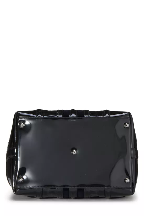 Navy Patent Leather Treasure Boston Handbag, , large image number 4