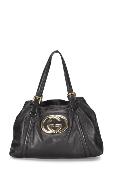 Gucci Black Leather Britt Shoulder Bag Large