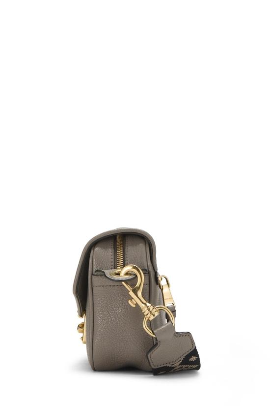 Grey Leather Buckle Crossbody Bag, , large image number 2