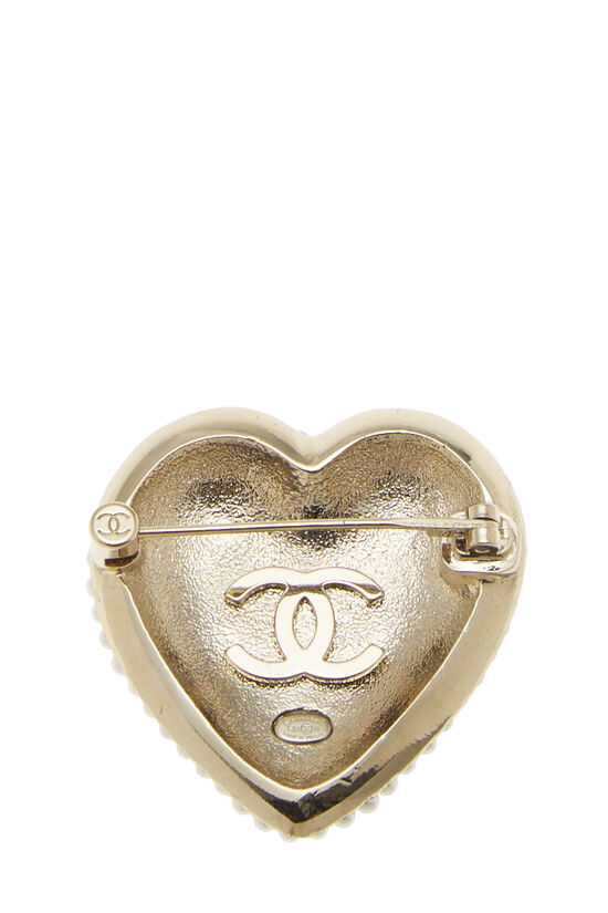 Multicolor 'CC' Heart Shaped Brooch , , large image number 1