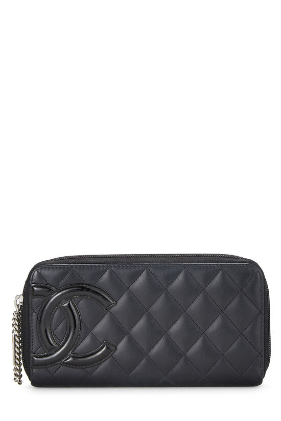 Black Quilted Calfskin Cambon Wallet, , large image number 0