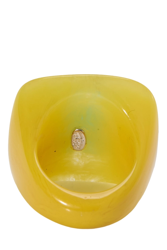 Yellow Acrylic 'CC' Ring, , large image number 3