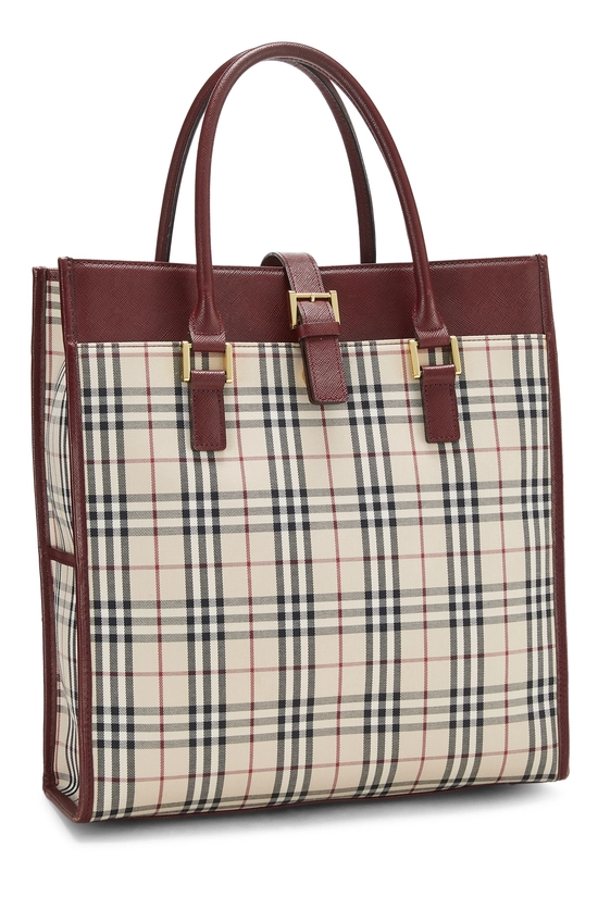 Burgundy Jacquard Buckle Handbag Medium, , large image number 1