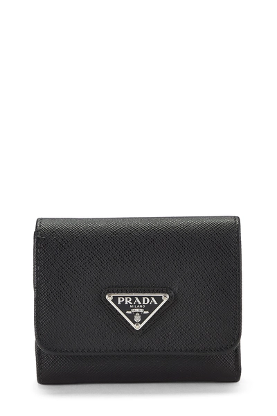 Black Saffiano Compact Wallet