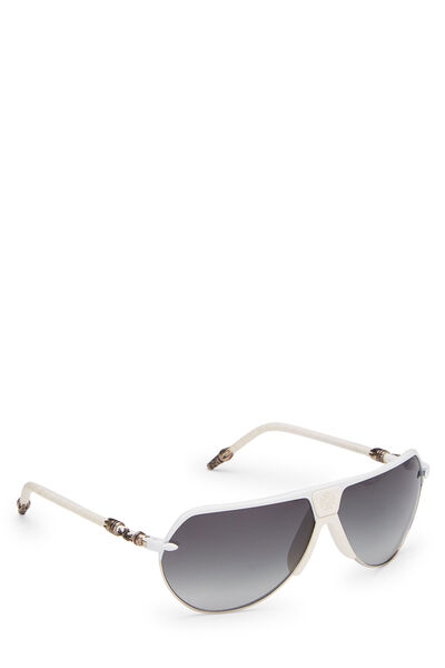 White Metal T-Bird Sunglasses, , large
