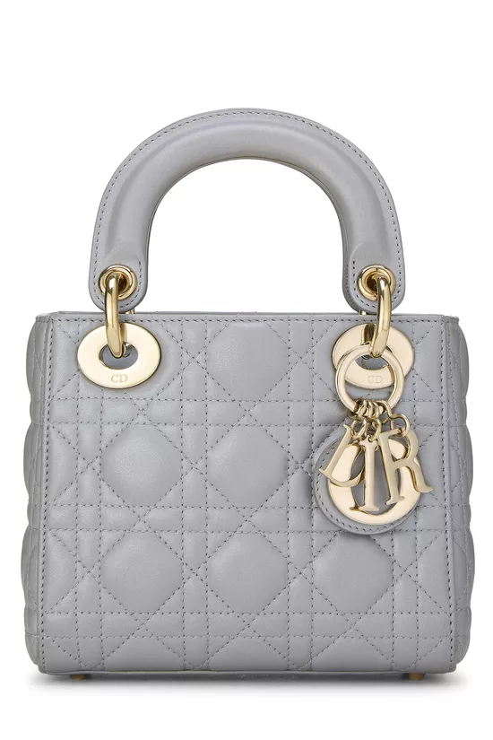Grey Cannage Quilted Lambskin Lady Dior Mini, , large image number 0