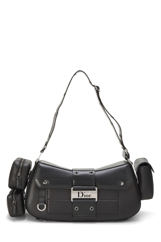 Black Leather Street Chic Columbus Shoulder Bag, , large image number 0