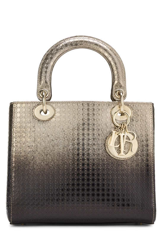 Gold Micro Cannage Quilted Calfskin Lady Dior Medium, , large image number 0