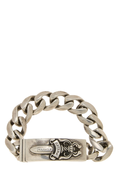 Sterling Silver Heart Dagger ID Bracelet