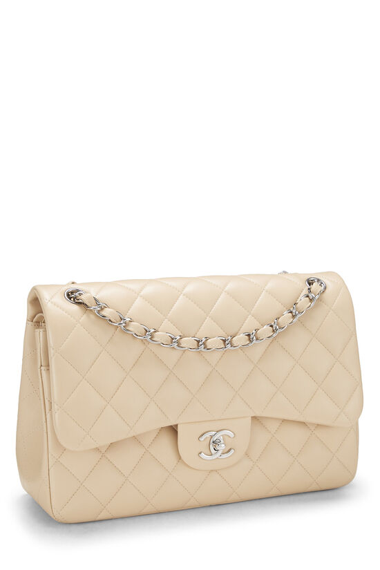 Beige Quilted Lambskin New Classic Double Flap Jumbo, , large image number 1