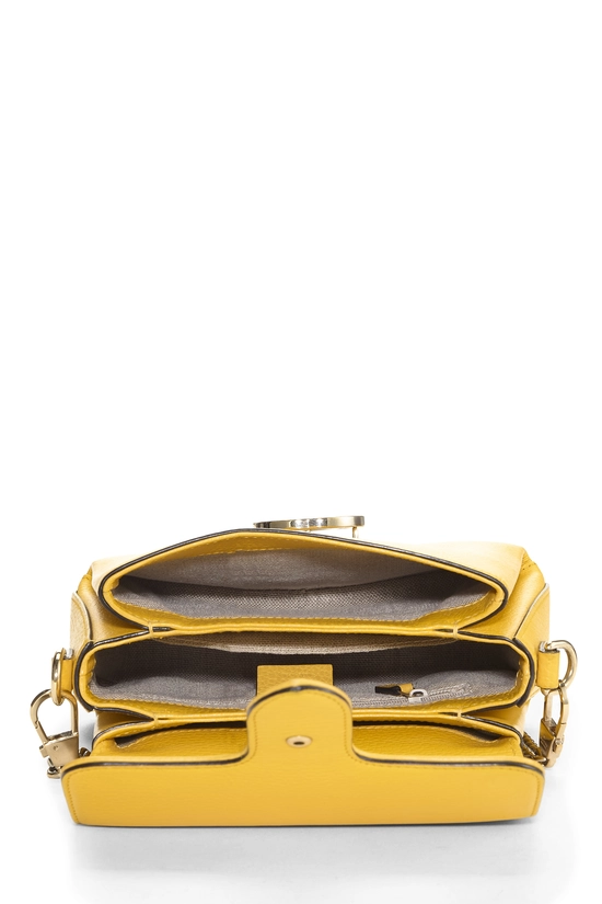 Yellow Leather Interlocking Shoulder Bag Small, , large image number 5