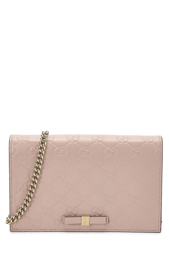 Pink Guccissima Bow Wallet On Chain (WOC), , large image number 0