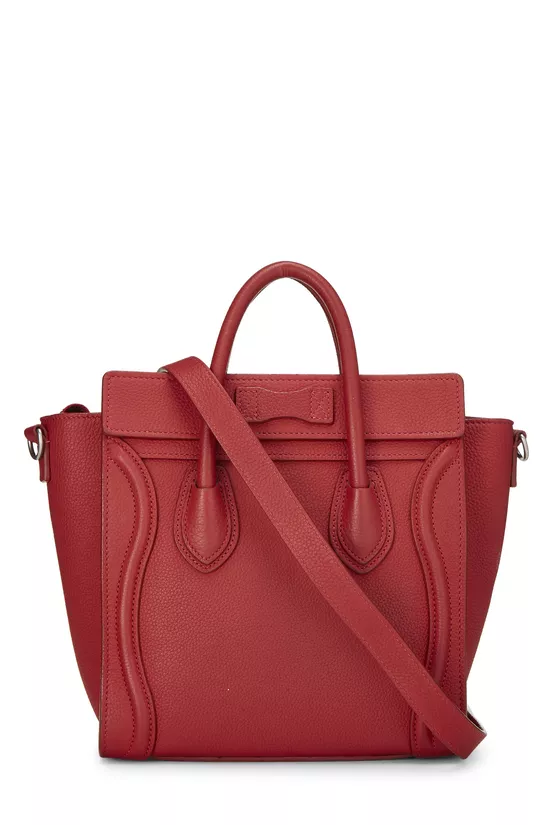 Red Drummed Calfskin Luggage Nano, , large image number 3