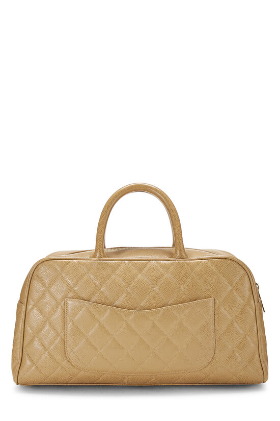 Beige Quilted Caviar Bowler Medium, , large image number 3