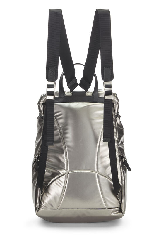 Silver Nylon Backpack, , large image number 3