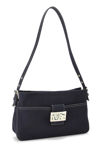 Navy Canvas Shoulder Bag Small, , large