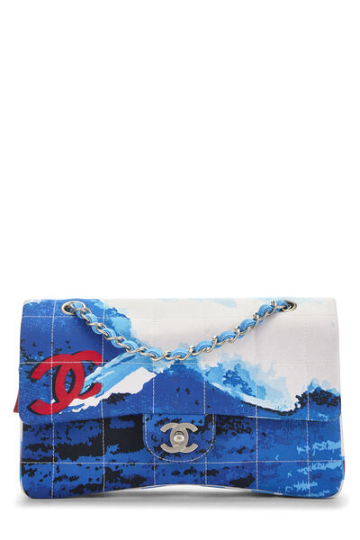 Blue Canvas Surf Line Flap Bag Medium