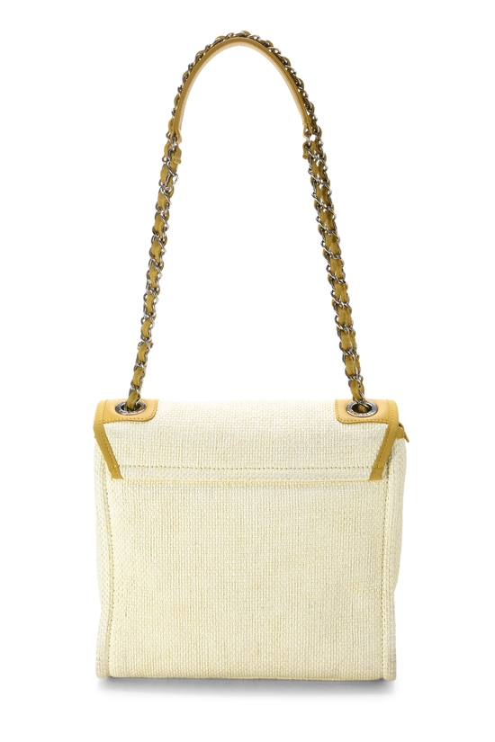 Yellow Woven Raffia Deauville Messenger, , large image number 3