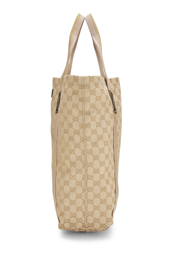 Gold GG Canvas Flat Web Tote, , large image number 2