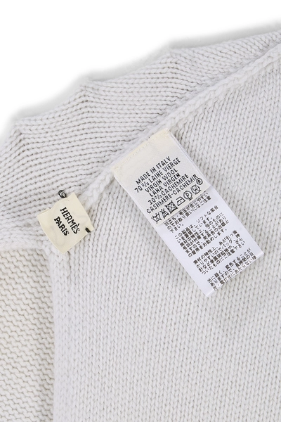 White Wool Hood Scarf, , large