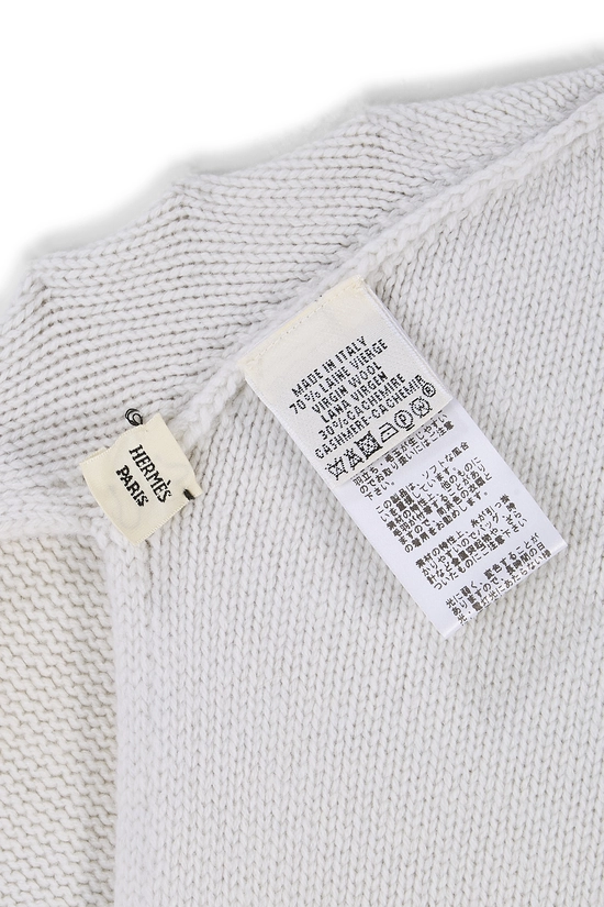 White Wool Hood Scarf, , large image number 1