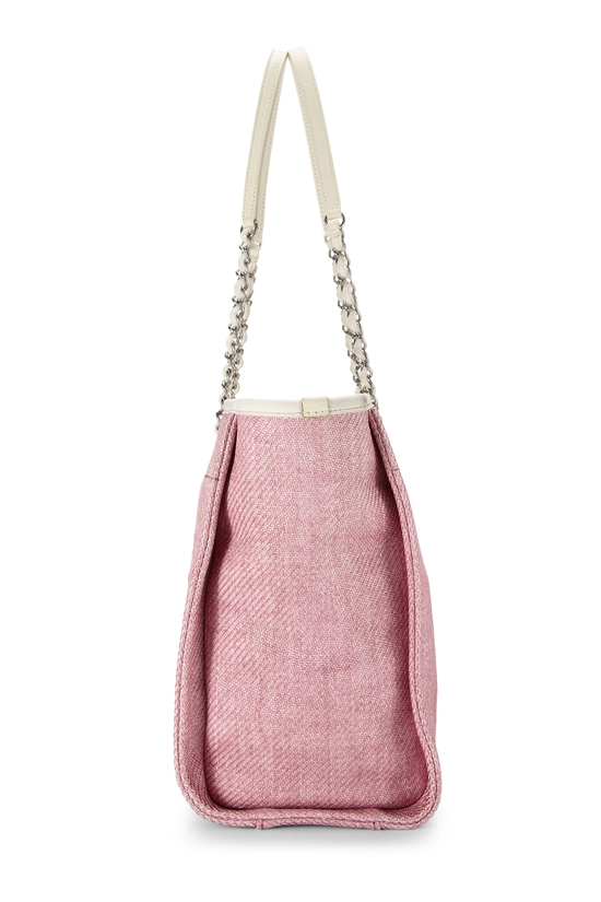 Pink Raffia Deauville Shopping Tote Small , , large image number 2