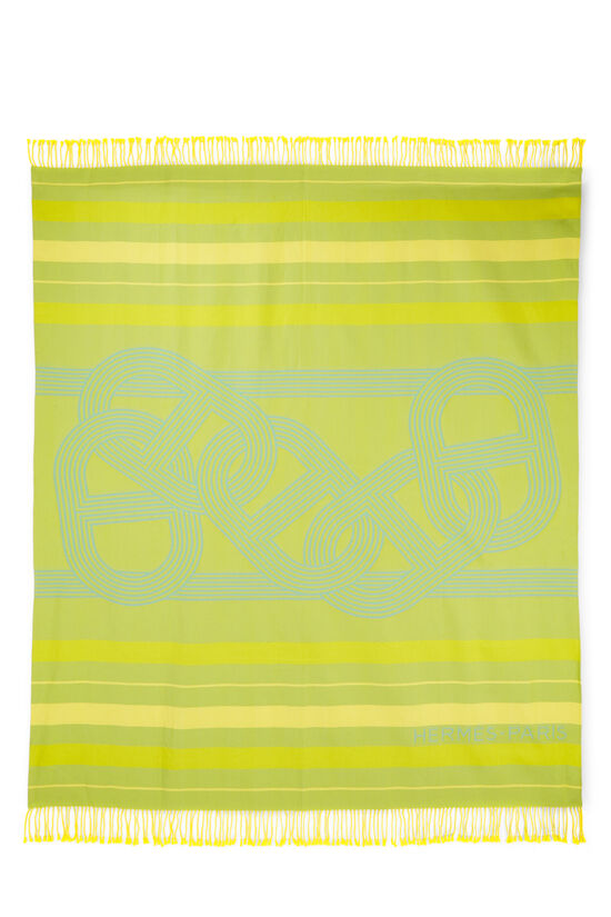 Green & Yellow Terry Cloth Yachting Beach Towel, , large image number 0