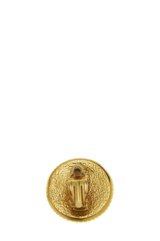 Gold 'CC' Round Dot Border Earrings Large, , large image number 2